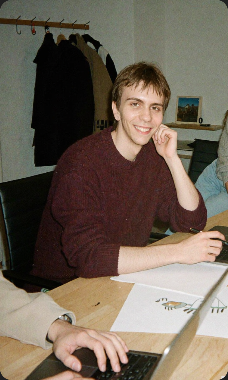 Artyom working at his desk