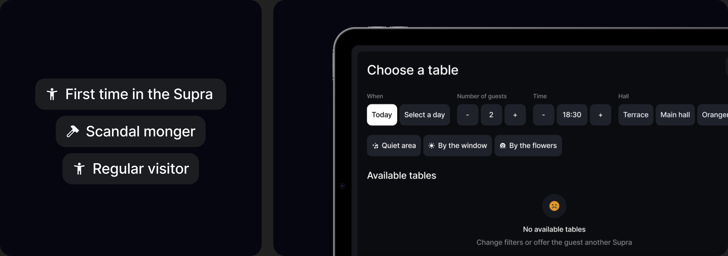 Guest history badges and control center
