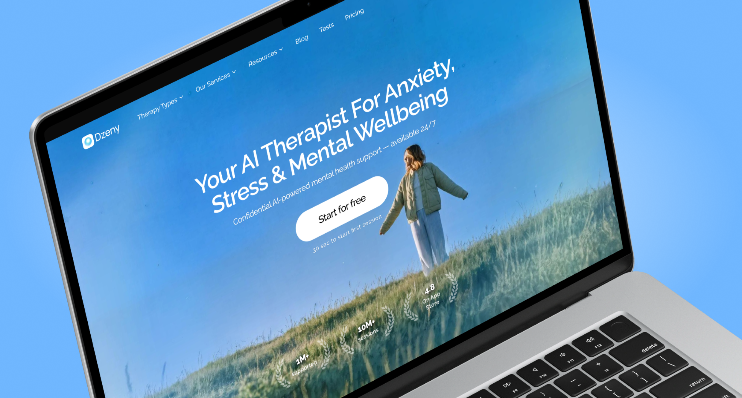 Dzeny landing page overview