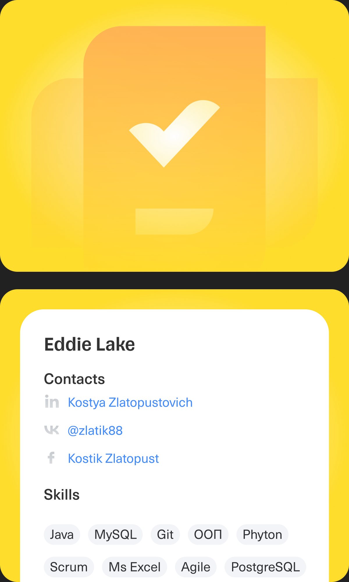 Candidate status badges