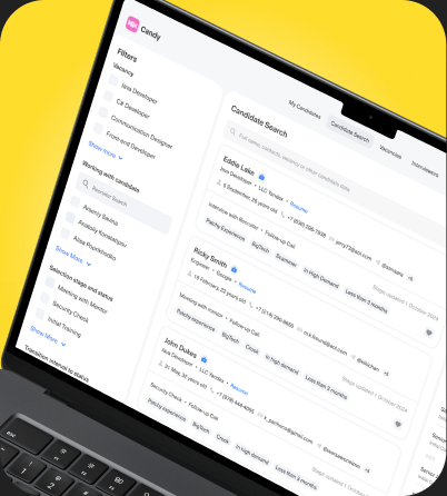 Candidate database on laptop